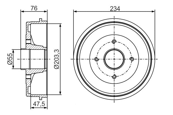Bosch 0986477290 Brake Drum - 5
