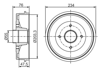 Bosch 0986477290 Brake Drum - 5