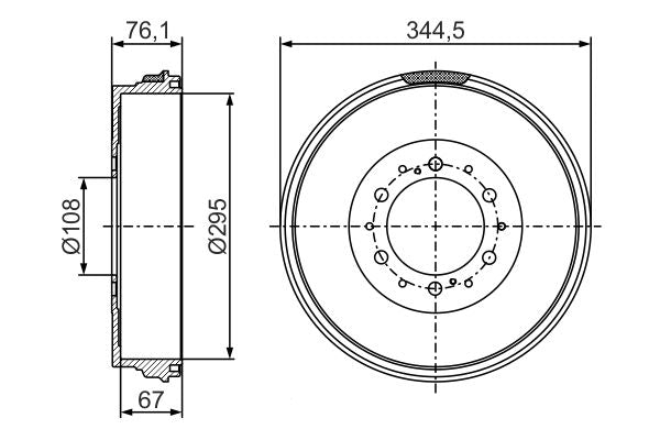 Bosch 0986477297 Brake Drum - 5