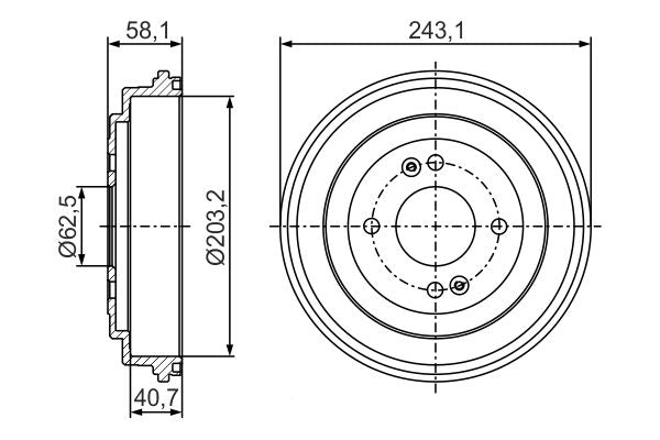 Bosch 0986477298 Brake Drum - 5