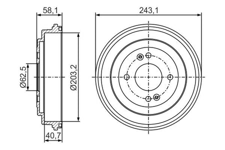 Bosch 0986477298 Brake Drum - 5