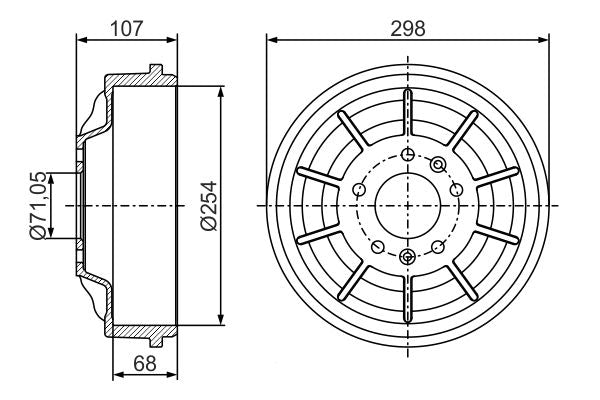 Bosch 0986477300 Brake Drum - 5