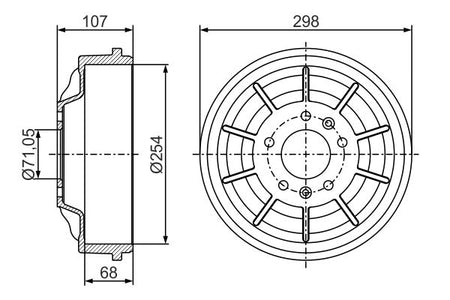 Bosch 0986477300 Brake Drum - 5
