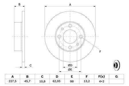 Bosch 0986478063 Brake Disc - 5