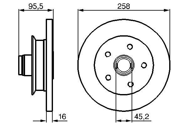 Bosch 0986478224 Brake Disc - 5