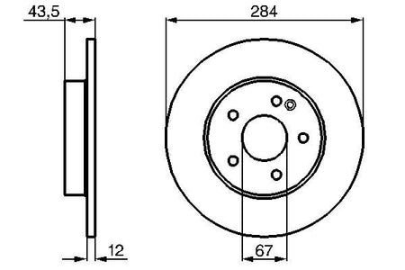 Bosch 0986478262 Brake Disc - 5