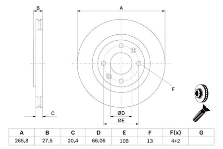 Bosch 0986478268 Brake Disc - 5