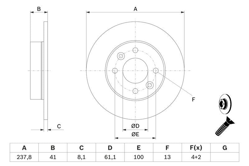 Bosch 0986478273 Brake Disc - 5