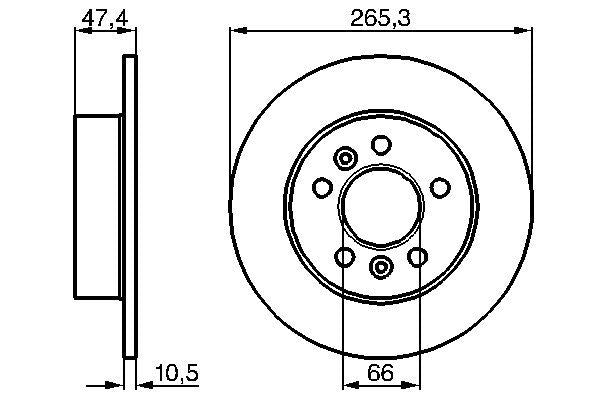 Bosch 0986478305 Brake Disc - 5