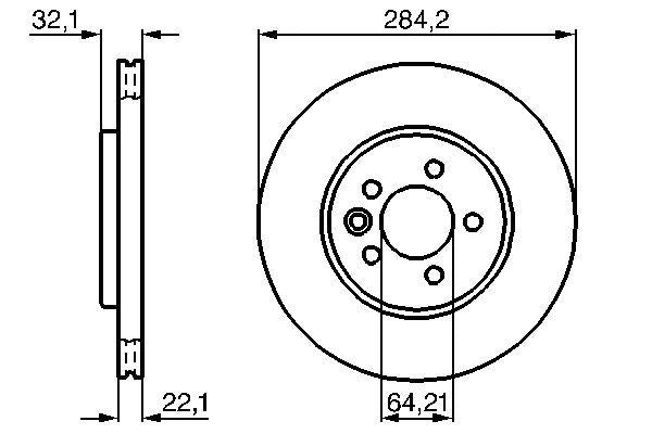 Bosch 0986478314 Brake Disc - 5