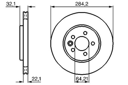 Bosch 0986478314 Brake Disc - 5