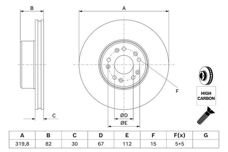 Bosch 0986478327 Brake Disc - 5