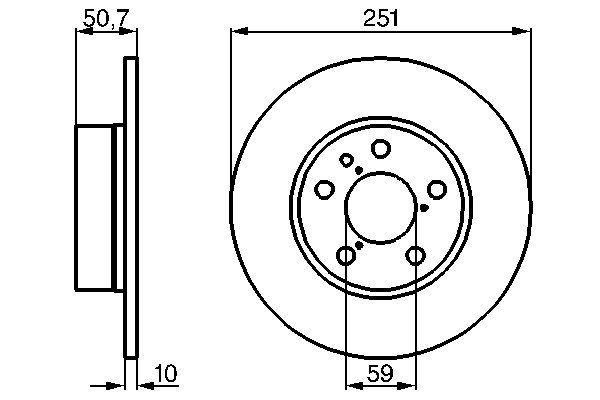 Bosch 0986478341 Brake Disc - 5