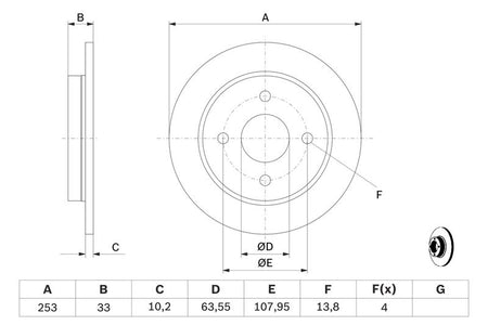 Bosch 0986478344 Brake Disc - 5
