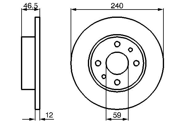 Bosch 0986478353 Brake Disc - 1