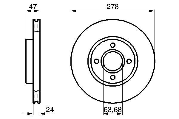 Bosch 0986478427 Brake Disc - 1