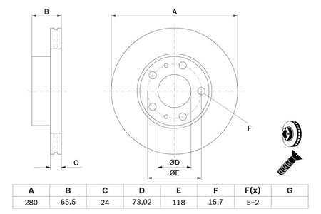 Bosch 0986478434 Brake Disc - 5