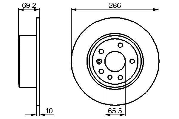 Bosch 0986478436 Brake Disc - 5