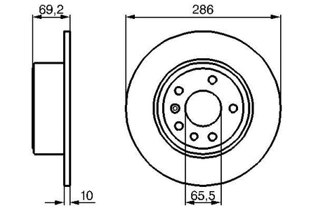 Bosch 0986478436 Brake Disc - 5