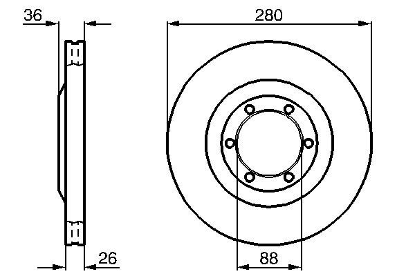 Bosch 0986478437 Brake Disc - 5