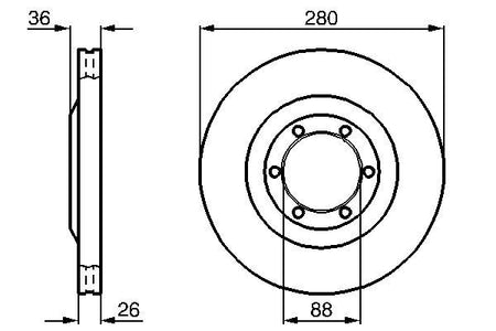 Bosch 0986478437 Brake Disc - 5