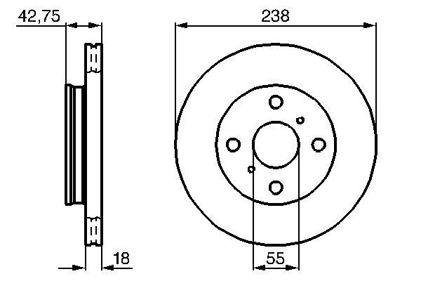 Bosch 0986478438 Brake Disc - 1