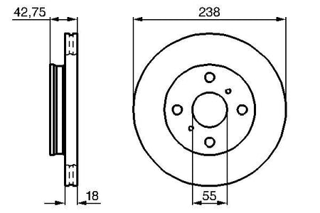 Bosch 0986478438 Brake Disc - 1