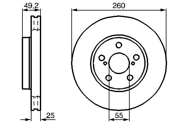 Bosch 0986478451 Brake Disc - 5