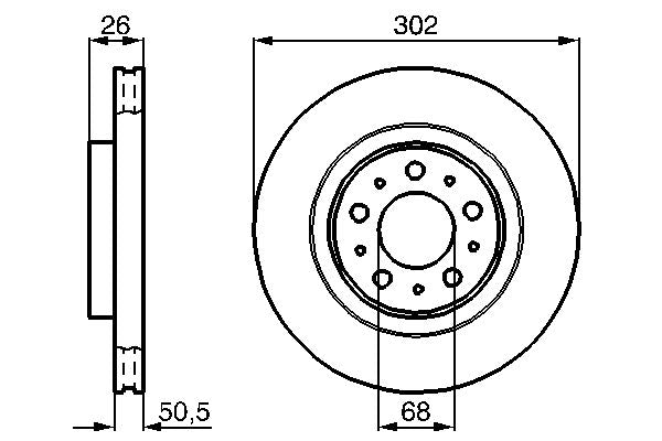 Bosch 0986478454 Brake Disc - 1