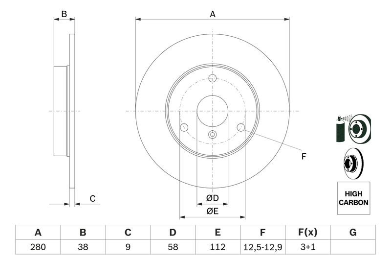 Bosch 0986478479 Brake Disc - 5