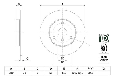 Bosch 0986478479 Brake Disc - 5