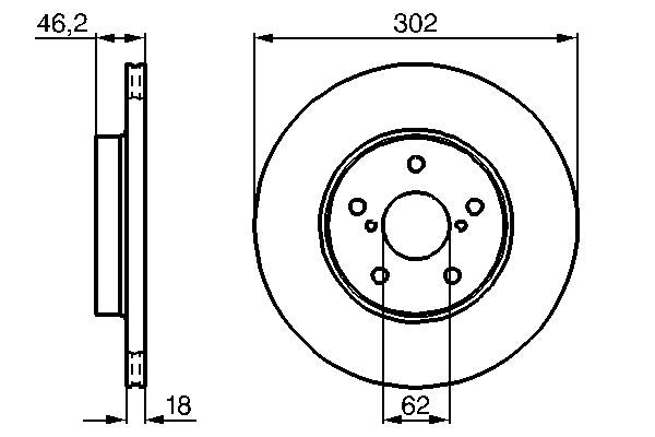 Bosch 0986478490 Brake Disc - 5