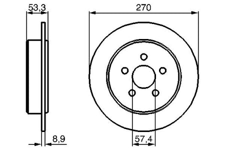 Bosch 0986478514 Brake Disc - 5