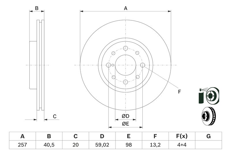 Bosch 0986478515 Brake Disc - 5