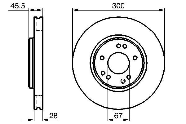 Bosch 0986478526 Brake Disc - 1