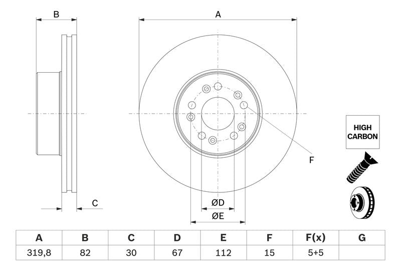 Bosch 0986478527 Brake Disc - 5