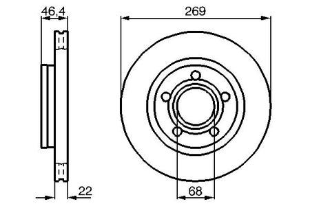 Bosch 0986478574 Brake Disc - 5