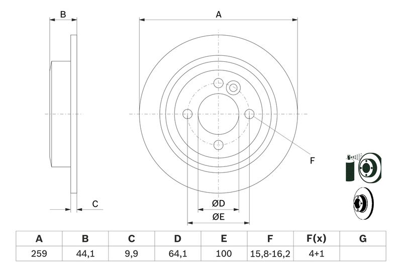 Bosch 0986478601 Brake Disc - 5