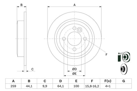 Bosch 0986478601 Brake Disc - 5