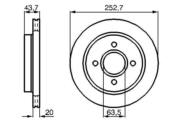 Bosch 0986478605 Brake Disc - 5