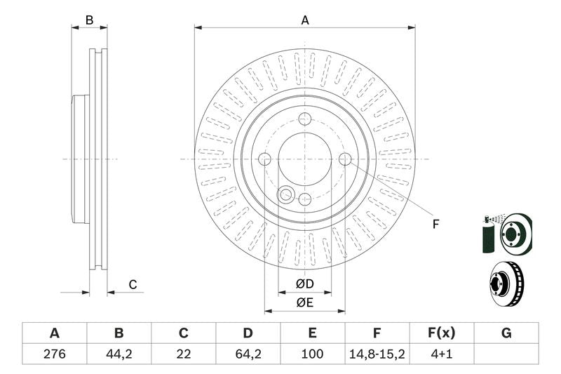 Bosch 0986478606 Brake Disc - 5