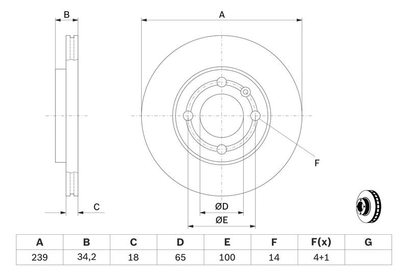 Bosch 0986478621 Brake Disc - 5