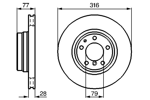 Bosch 0986478622 Brake Disc - 5