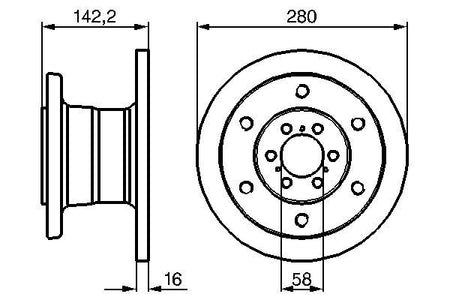 Bosch 0986478649 Brake Disc - 1