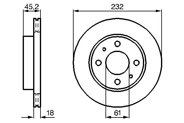 Bosch 0986478650 Brake Disc - 1