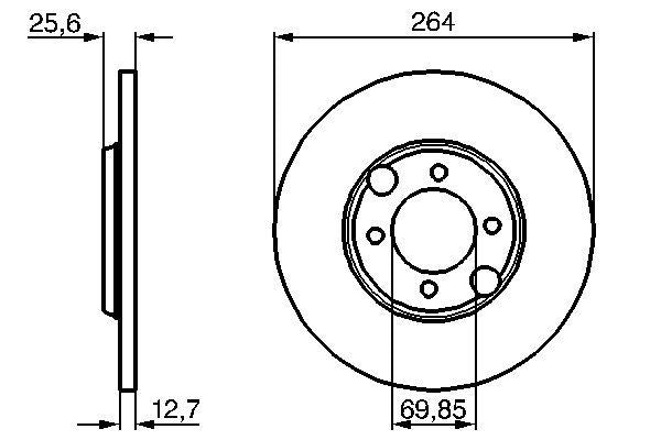 Bosch 0986478689 Brake Disc - 1