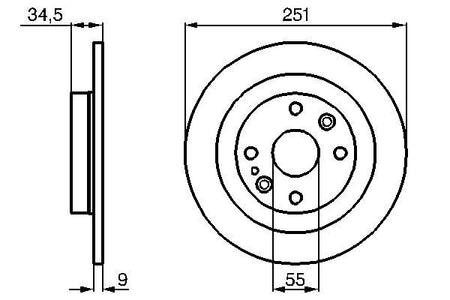 Bosch 0986478701 Brake Disc - 1