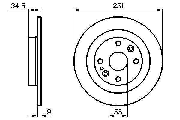 Bosch 0986478701 Brake Disc - 1