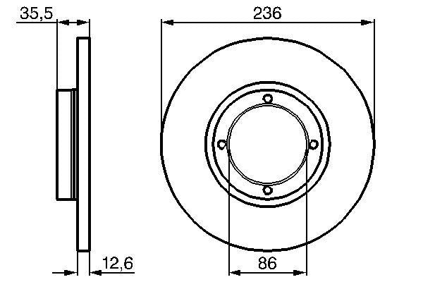 Bosch 0986478712 Brake Disc - 5