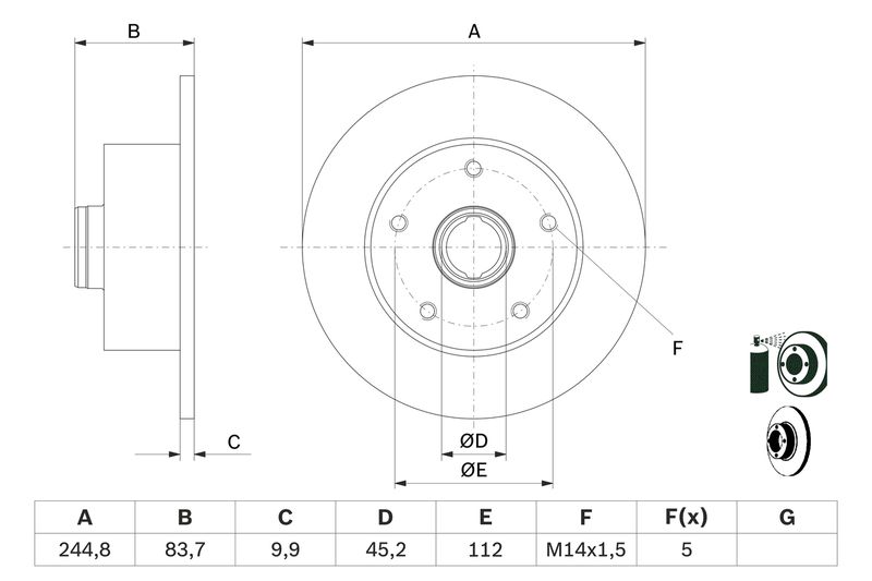 Bosch 0986478759 Brake Disc - 5